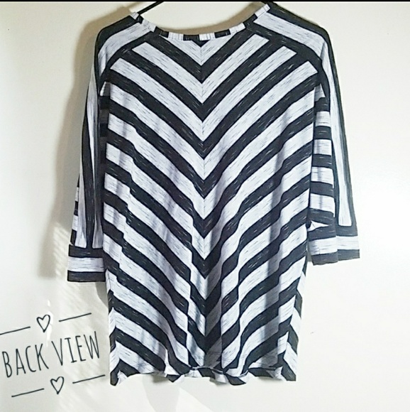 Apt 9 XL Black and White Striped Top - Picture 2 of 5